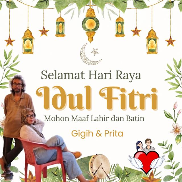 Gigih dan Prita saat Idulfitri